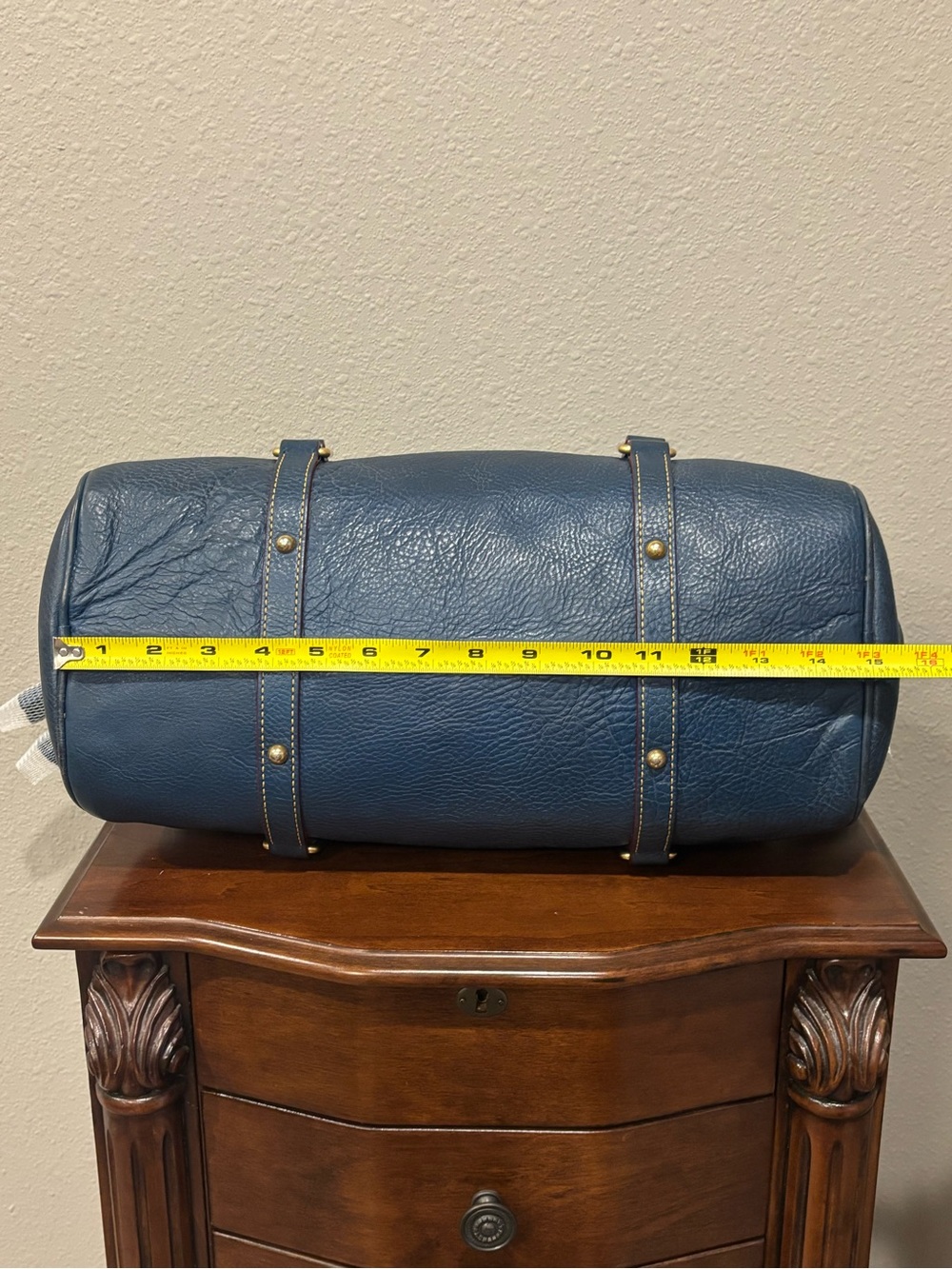 Dooney & Bourke Florentine Large Satchel Denim Blue with Red Interior - Picture 6 of 15